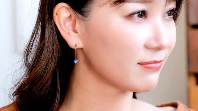 フローライトのピアス着用画像