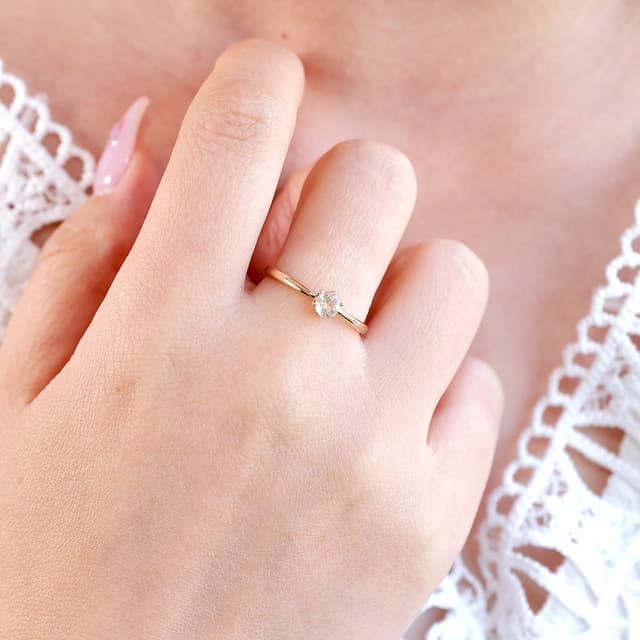 ゴールデンルチルクォーツのリング着用画像