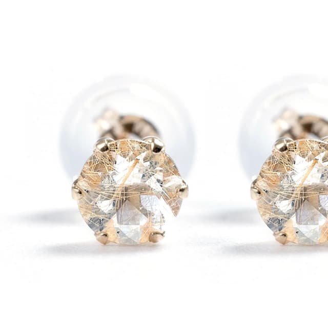 ゴールデンルチルクォーツのピアス